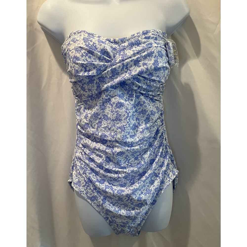 Kona Sol Strapless or Halter Floral One Piece Swimsuit - Size L - NWOT